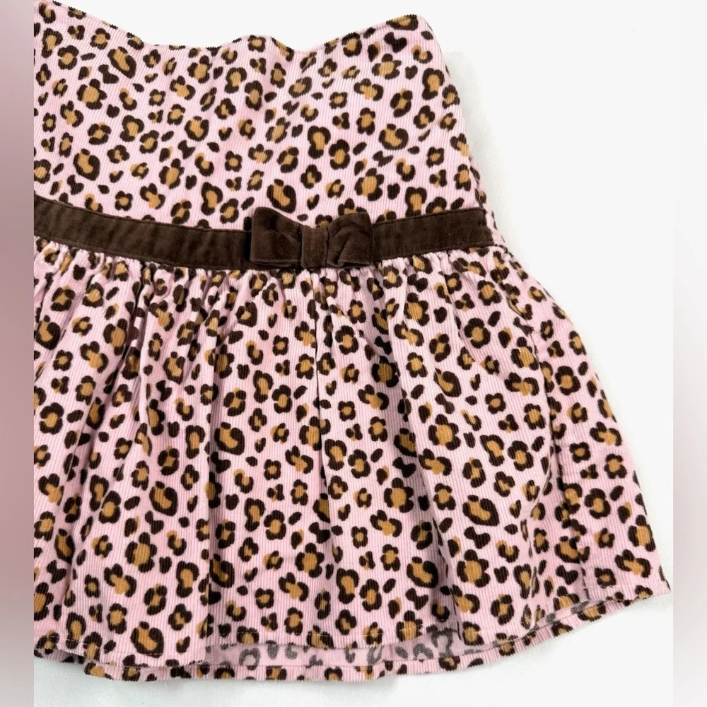 GYMBOREE Vintage Kitty Glamour Line Cheetah Print Y2K Corduroy Mini Skort Size 9